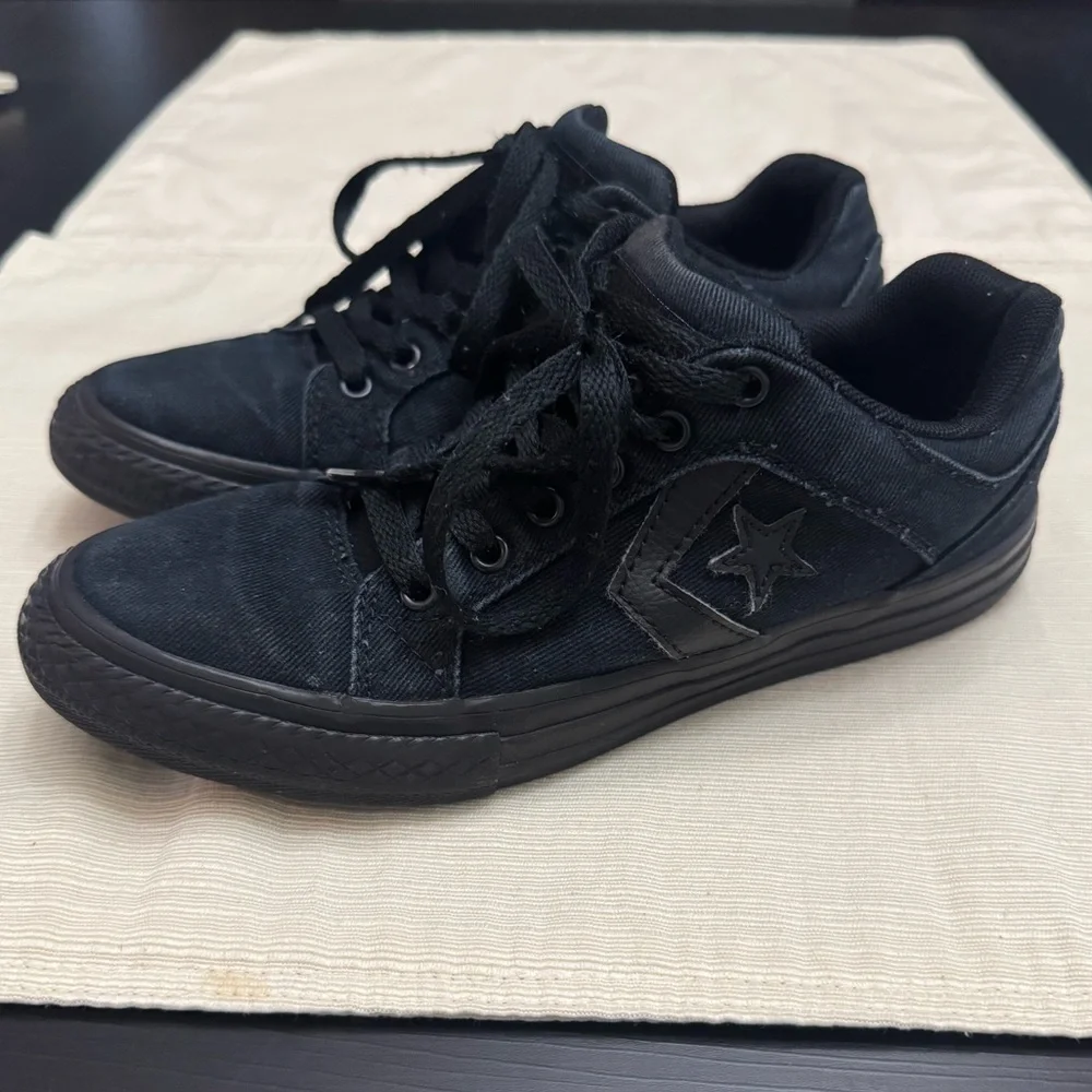 Converse Blue Black Canvas Sneakers Youth 3